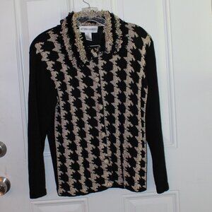Victoria Harbour Black and Gold Sweater Size Small